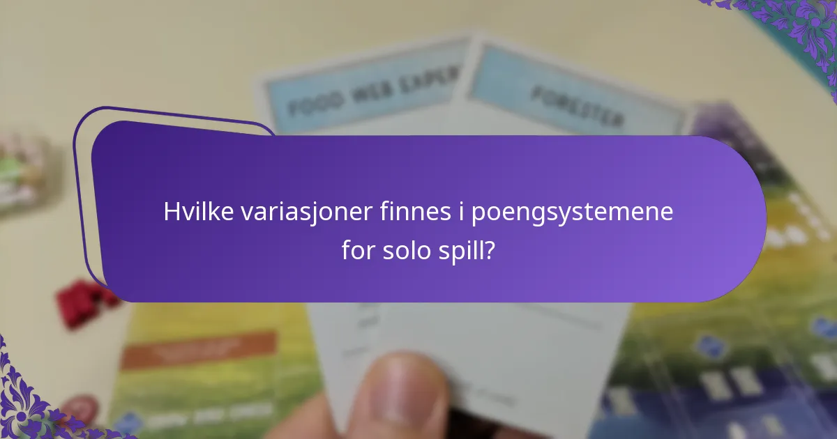 Hvilke variasjoner finnes i poengsystemene for solo spill?