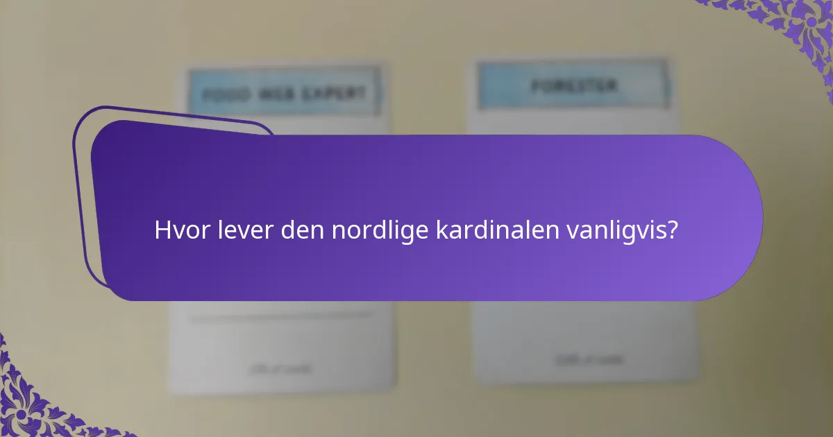 Hvilken rolle spiller nordlige kardinaler i sitt økosystem?